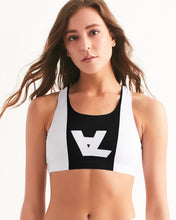 Load image into Gallery viewer, Black and white Women's Seamless Sports Bra Women Athletic Wear
