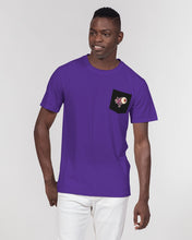 Load image into Gallery viewer, Purple b&w crazy eye t and purple crazy eye pocket t Men's Everyday Pocket Tee