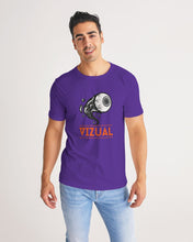 Load image into Gallery viewer, Purple b&w crazy eye t and purple crazy eye pocket t Men's Tee