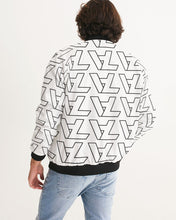 Load image into Gallery viewer, "Vizúal on Repeat" Logo Bomber Jacket  white Men's Bomber Jacket