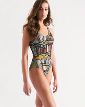 Load image into Gallery viewer, Women's One-Piece Swimsuit stainless glass logo