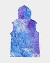 Load image into Gallery viewer, Blue and purple tie dye sleeveless hoodie Men's Premium Heavyweight Sleeveless Hoodie