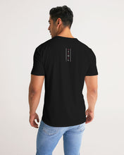 Load image into Gallery viewer, Black Designer T-shirt with Carmine Red and White Logo Men's Tee