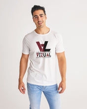 Load image into Gallery viewer, Carmine Red and Black original logo 2 White Designer T-shirt Men's Tee