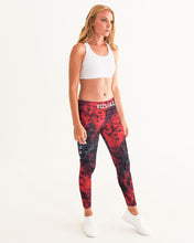 Load image into Gallery viewer, Red and black tie dye yoga pants Women's Yoga Pants
