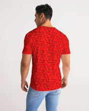 Load image into Gallery viewer, "Vizúal on Repeat" Logo Red Designer Men's Tee