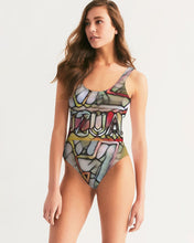 Load image into Gallery viewer, Women's One-Piece Swimsuit stainless glass logo