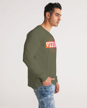 Load image into Gallery viewer, Forest Green Optical Illusion long-sleeved T-Shirt Men's Long Sleeve Tee