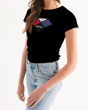 Load image into Gallery viewer, 523 Collection Black Designer Vizúal Diamond Women's Tee