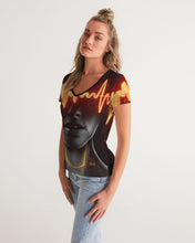 Load image into Gallery viewer, Shockwave V-neck Designer T-shirt Women's V-Neck Tee