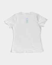 Load image into Gallery viewer, Women's Designer T-shirt highlighter blue and green logo Women's Tee