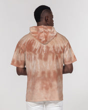 Load image into Gallery viewer, Cream&brown Tie Dye Men's sleeveless hoodie Men's Premium Heavyweight Short Sleeve Hoodie