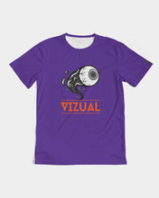 Load image into Gallery viewer, Purple b&w crazy eye t and purple crazy eye pocket t Men's Tee