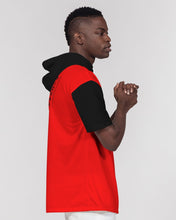 Load image into Gallery viewer, Men's Premium Heavyweight short sleeve hoodie red&black Men's Premium Heavyweight Short Sleeve Hoodie