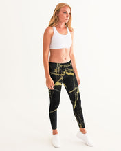 Load image into Gallery viewer, Yoga pants black and gold Women's Yoga Pants