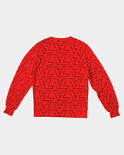 Load image into Gallery viewer, "Vizúal on Repeat" Logo Red Men's Classic French Terry Crewneck Pullover