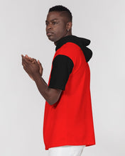 Load image into Gallery viewer, Men's Premium Heavyweight short sleeve hoodie red&black Men's Premium Heavyweight Short Sleeve Hoodie