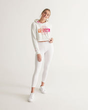 Load image into Gallery viewer, Vizualfulllogo  crop top hoodie White Women's Cropped Hoodie
