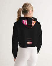 Load image into Gallery viewer, Crop top black hoodie Women's Cropped Hoodie