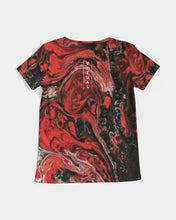 Load image into Gallery viewer, Red and Black Ink Color Base V-neck T-Shirt Women's V-Neck Tee