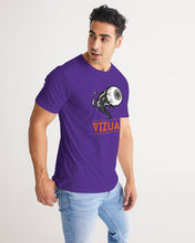 Load image into Gallery viewer, Purple b&w crazy eye t and purple crazy eye pocket t Men's Tee