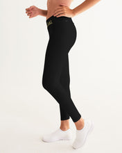 Load image into Gallery viewer, Black Yoga Gold print Women's Yoga Pants