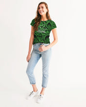 Load image into Gallery viewer, Celtic's Green Women's Designer T-shirt white original logo Women's Tee