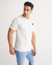 Load image into Gallery viewer, Carmine Red and Black original logo White Designer T-shirt Men's Tee