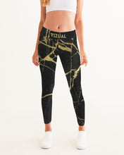 Load image into Gallery viewer, Yoga pants black and gold Women's Yoga Pants