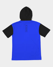 Load image into Gallery viewer, Men's Premium Heavyweight short sleeve hoodie blue and black Men's Premium Heavyweight Short Sleeve Hoodie