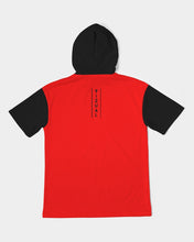 Load image into Gallery viewer, Men's Premium Heavyweight short sleeve hoodie red&black Men's Premium Heavyweight Short Sleeve Hoodie