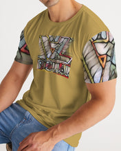 Load image into Gallery viewer, Golden brown Designer T-shirt with Stainless glass logo Men's Tee