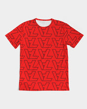 Load image into Gallery viewer, "Vizúal on Repeat" Logo Red Designer Men's Tee