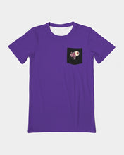 Load image into Gallery viewer, Purple b&w crazy eye t and purple crazy eye pocket t Men's Everyday Pocket Tee