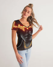 Load image into Gallery viewer, Shockwave V-neck Designer T-shirt Women's V-Neck Tee