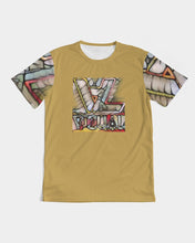 Load image into Gallery viewer, Golden brown Designer T-shirt with Stainless glass logo Men's Tee