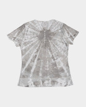 Load image into Gallery viewer, Grey and white tie dye Designer T-shirt Women's Tee