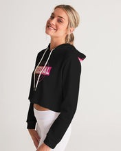 Load image into Gallery viewer, Crop top black hoodie Women's Cropped Hoodie
