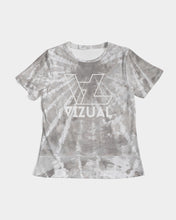 Load image into Gallery viewer, Grey and white tie dye Designer T-shirt Women's Tee