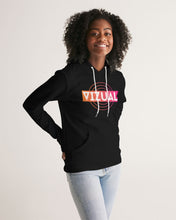 Load image into Gallery viewer, Women's black hoodie with Optical Illusion logo 2 Women's Hoodie