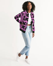 Load image into Gallery viewer, Women's Pink Collage Bomber Jacket Women's Bomber Jacket