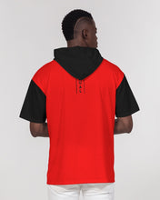Load image into Gallery viewer, Men's Premium Heavyweight short sleeve hoodie red&black Men's Premium Heavyweight Short Sleeve Hoodie
