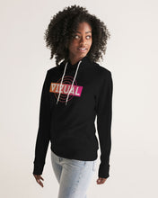 Load image into Gallery viewer, Women's black hoodie with Optical Illusion logo 2 Women's Hoodie