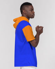 Load image into Gallery viewer, Men's Premium Heavyweight short sleeve hoodie blue&orange Men's Premium Heavyweight Short Sleeve Hoodie