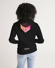 Load image into Gallery viewer, Women's black hoodie with Optical Illusion logo 2 Women's Hoodie