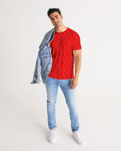 Load image into Gallery viewer, "Vizúal on Repeat" Logo Red Designer Men's Tee