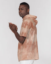 Load image into Gallery viewer, Cream&brown Tie Dye Men's sleeveless hoodie Men's Premium Heavyweight Short Sleeve Hoodie