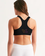 Load image into Gallery viewer, Black with Optical Illusion logo Women's Seamless Sports Bra