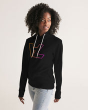 Load image into Gallery viewer, Women's black hoodie with Original Vizual Logo Women's Hoodie