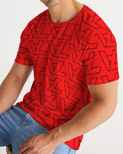 Load image into Gallery viewer, "Vizúal on Repeat" Logo Red Designer Men's Tee
